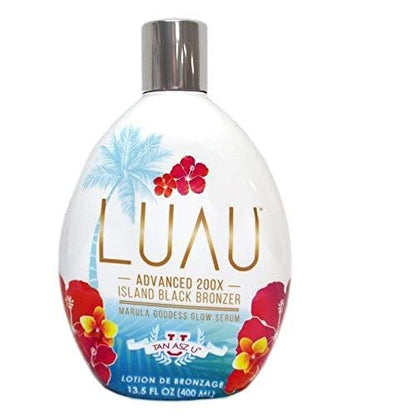 Tan Asz U Luau 200X island black bronzing lotion product label