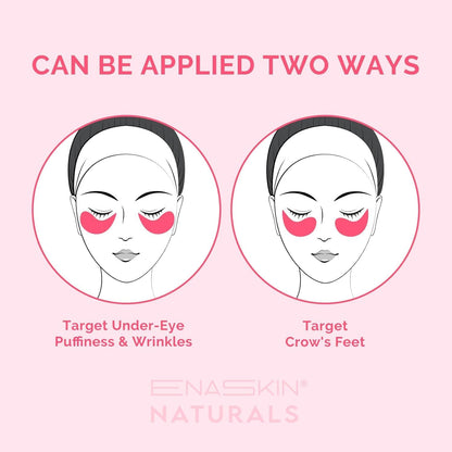 Hydrating hyaluronic acid and niacinamide under eye masks close up view