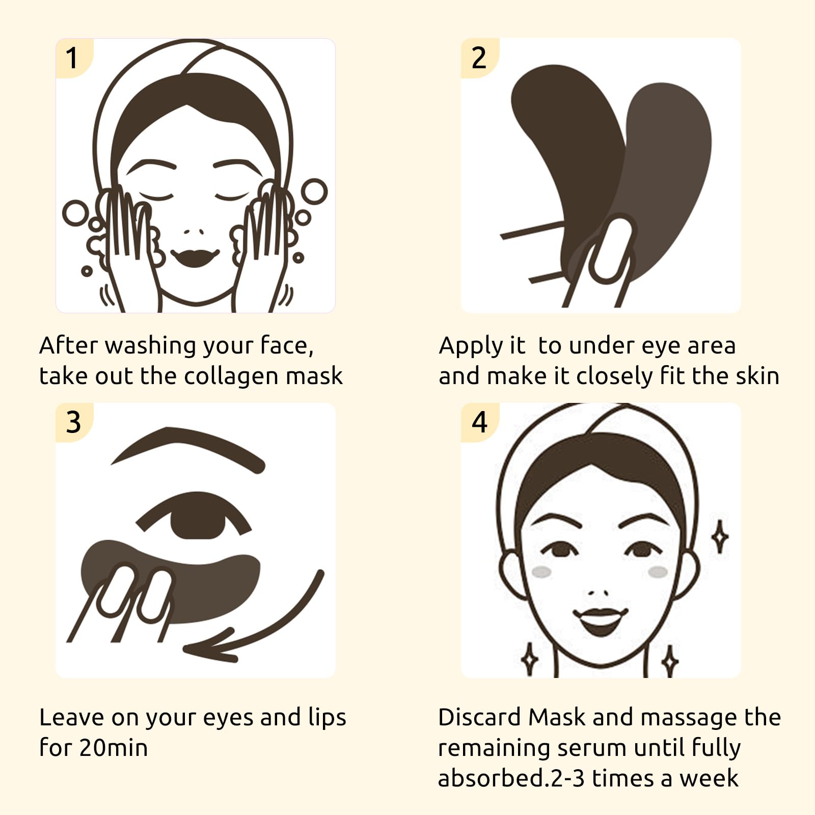Infographic showing the key ingredients of hydrolyzed collagen and hyaluronic acid for dark circles treatment.