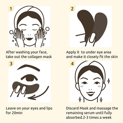 Infographic showing the key ingredients of hydrolyzed collagen and hyaluronic acid for dark circles treatment.