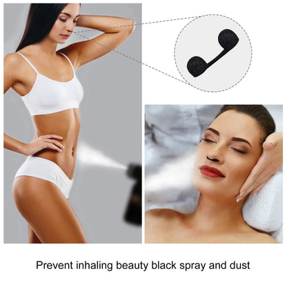 Black sponge nose plugs for sunless airbrush tanning safety