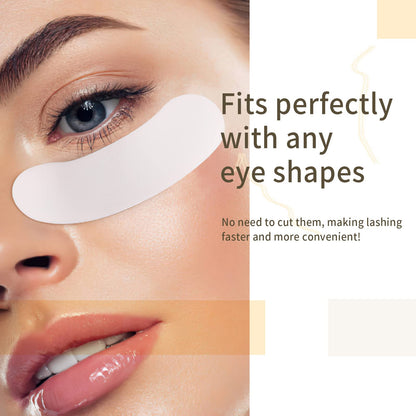 Waterproof foam eye patches for salon use showing the moderate adhesive backing material.