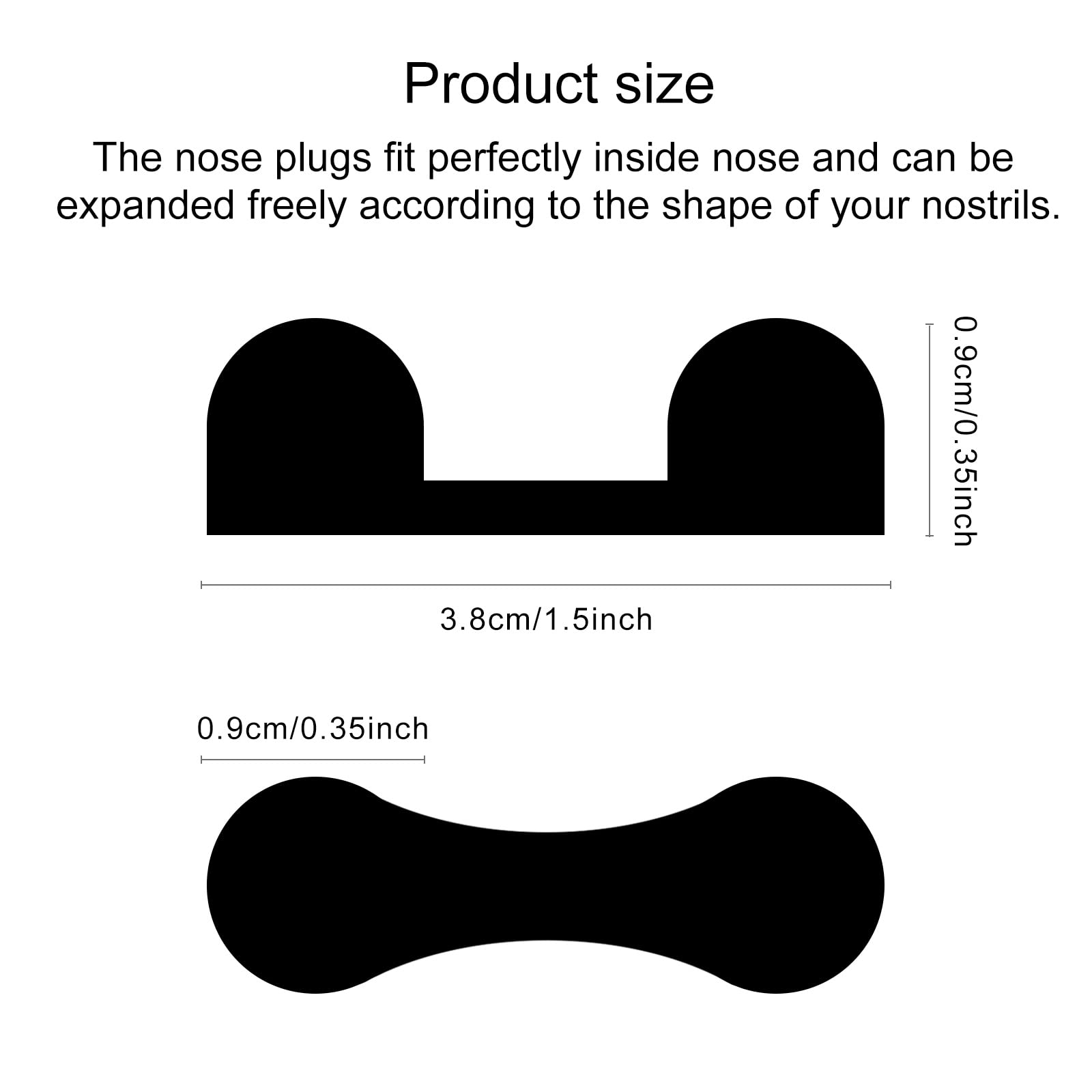 Side profile of breathable sponge nasal plugs