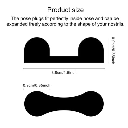 Side profile of breathable sponge nasal plugs