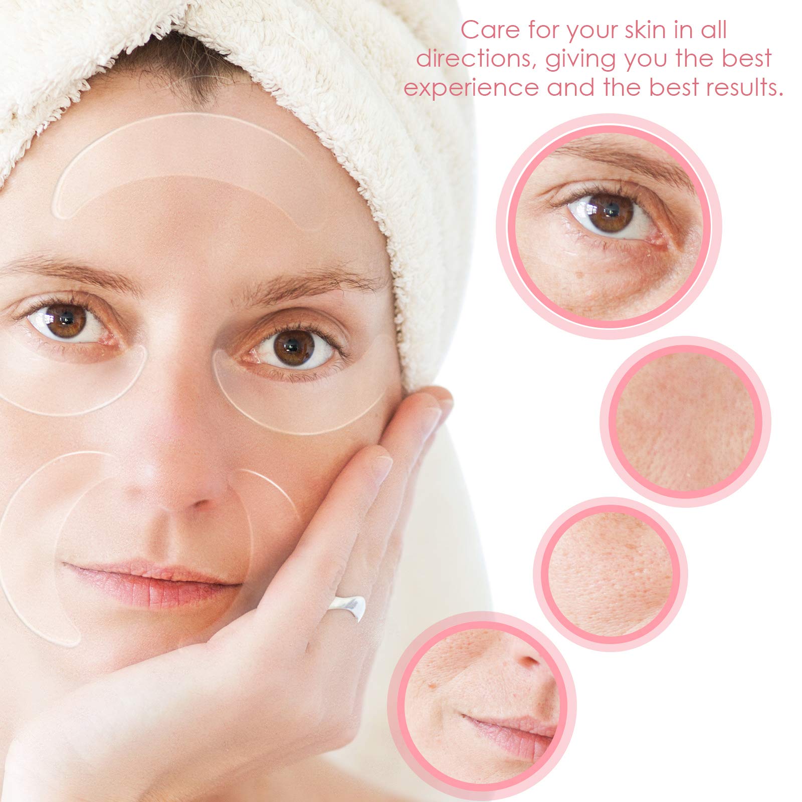 Syhood 12 Pieces Anti Aging Patches applied under the eyes for wrinkle reduction.