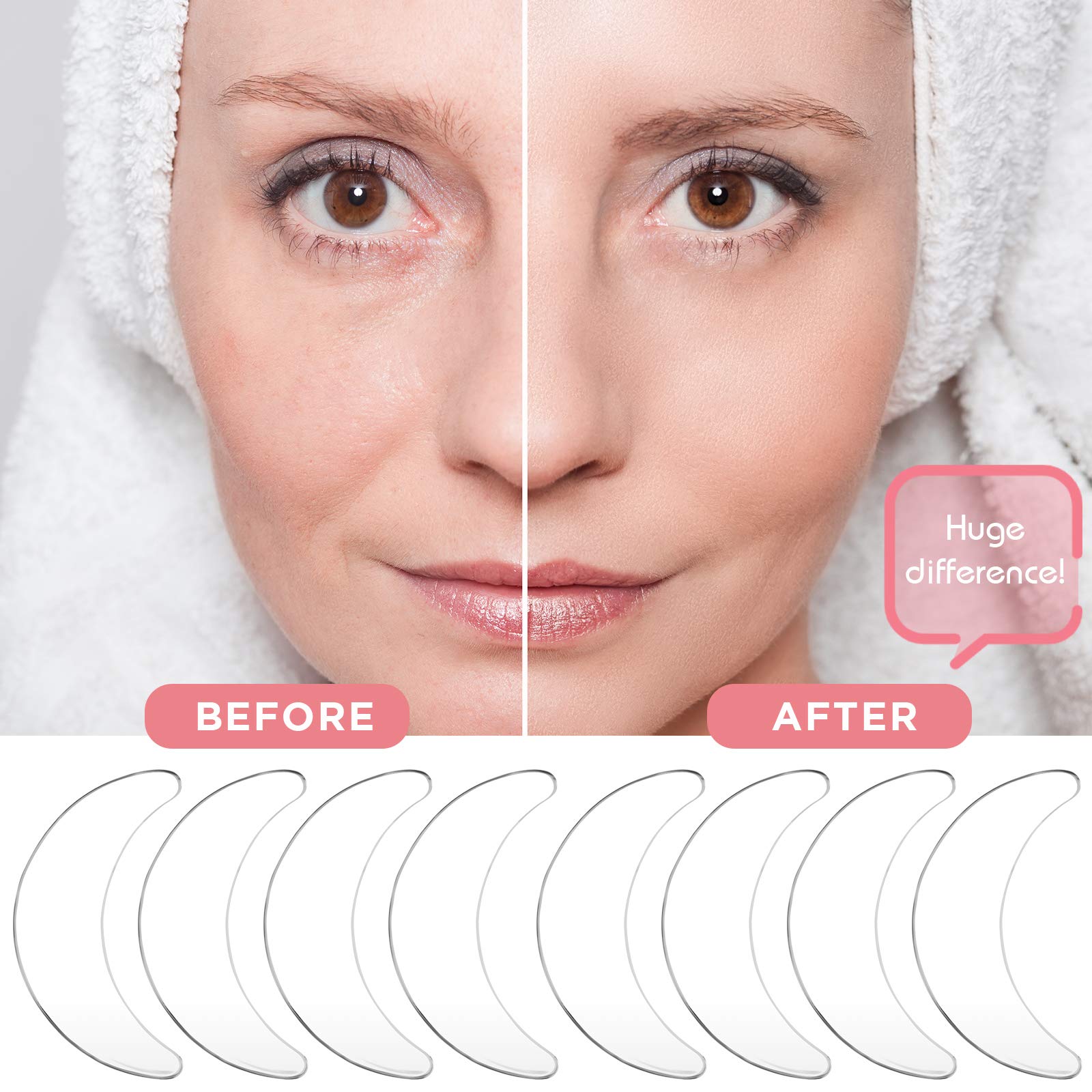 Syhood Silicone Eye Pads package layout displaying all twelve reusable pieces.