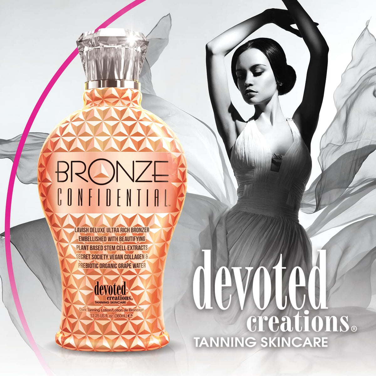 Devoted Creations Bronze Confidential skincare infusion formula showcase
