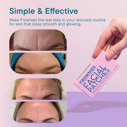 Detailed view of Frownies patch application process on skin