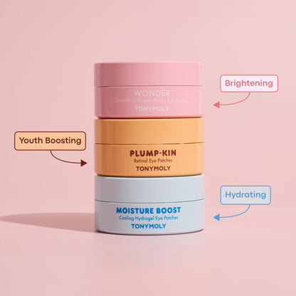 TONYMOLY moisture boost eye patches box showing detailed usage instructions.