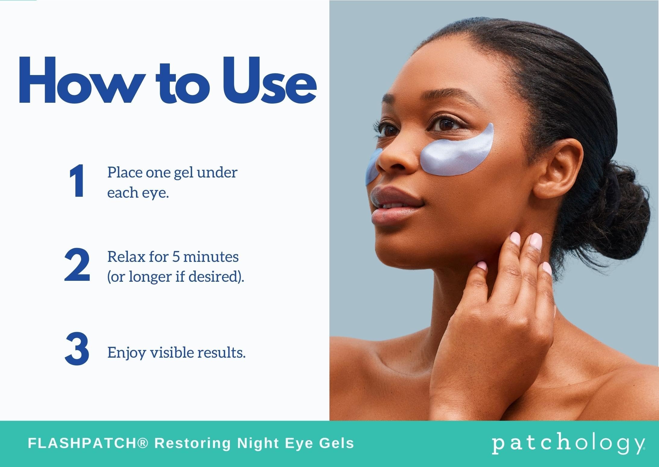 Patchology night eye gels texture showing the cooling clear hydrogel formulation close up