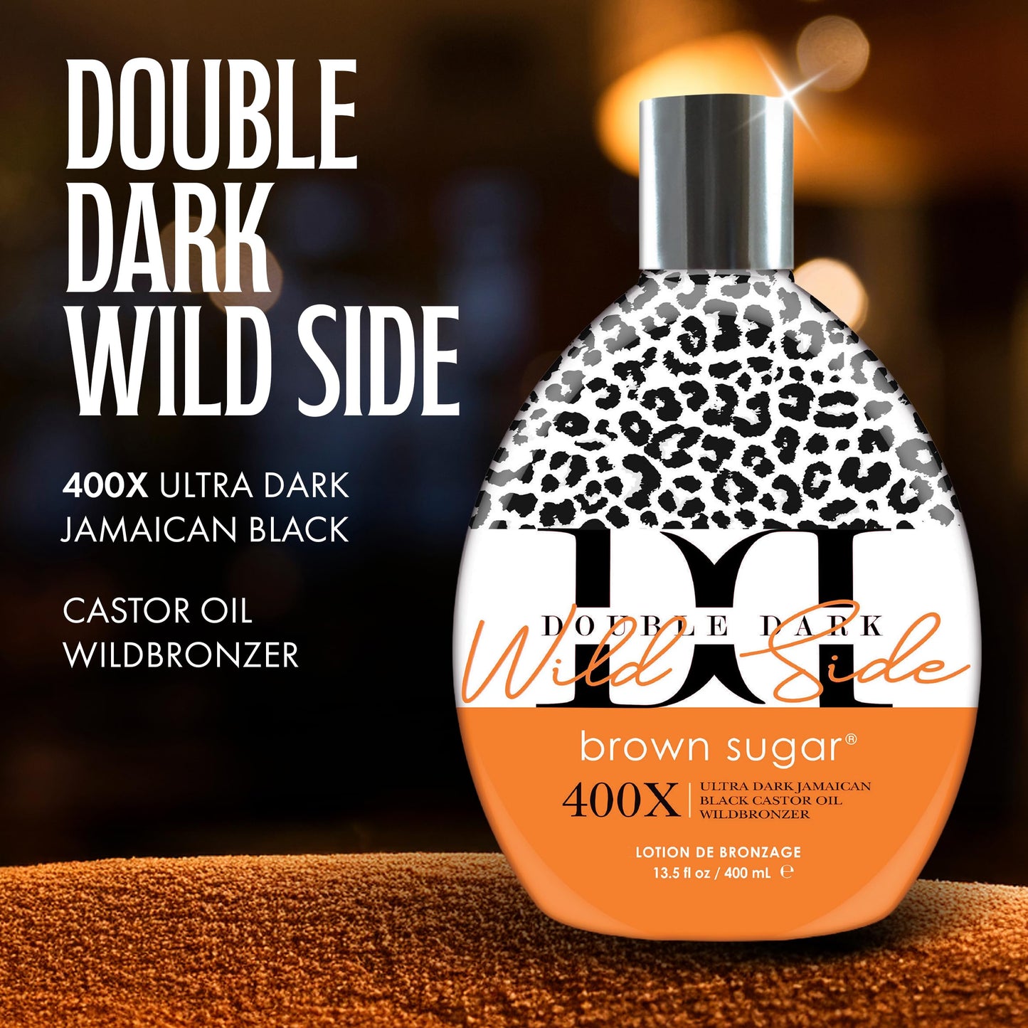 Brown Sugar Double Dark tanning lotion bottle 13.5 fluid ounces