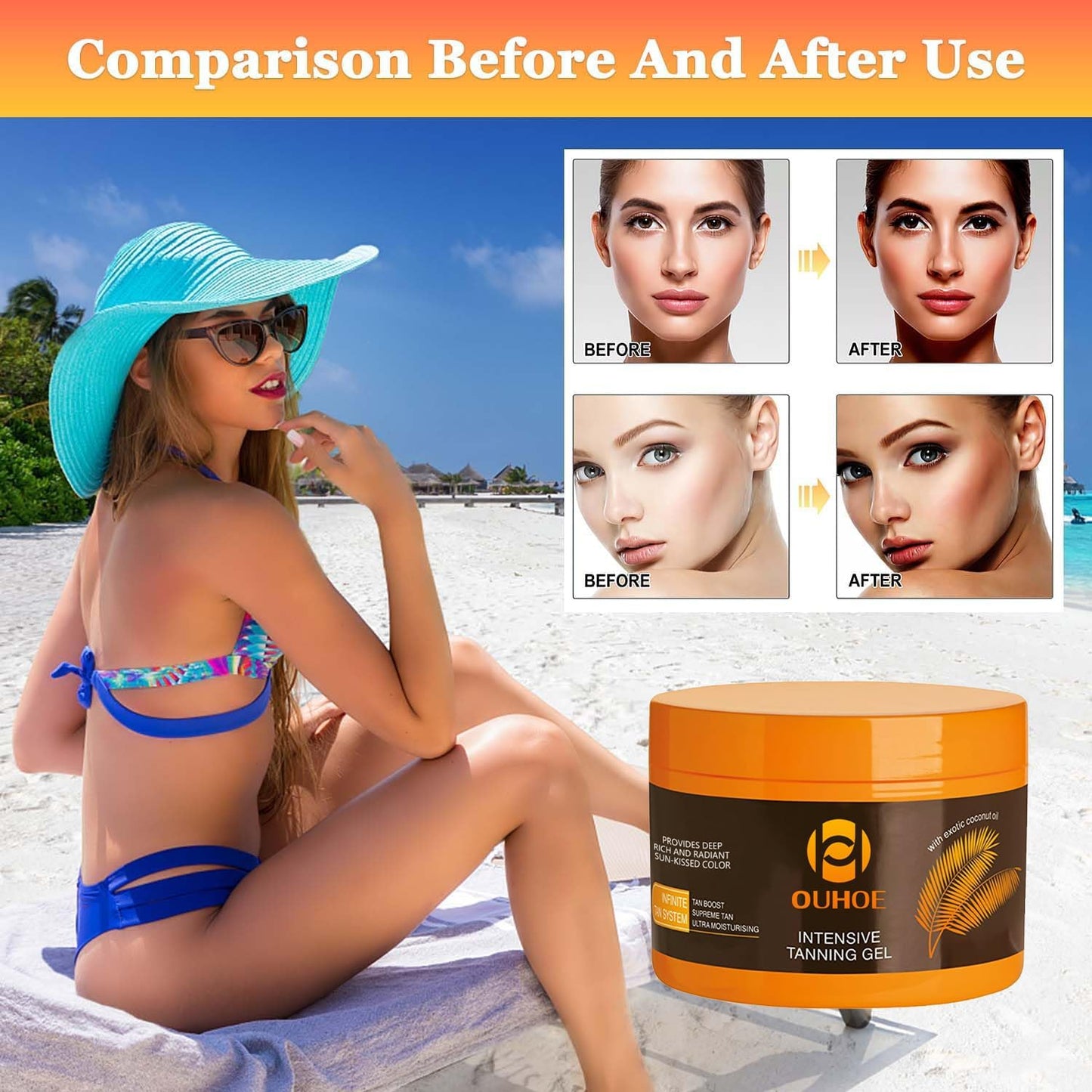 Bupposes tanning accelerator cream jar for outdoor use