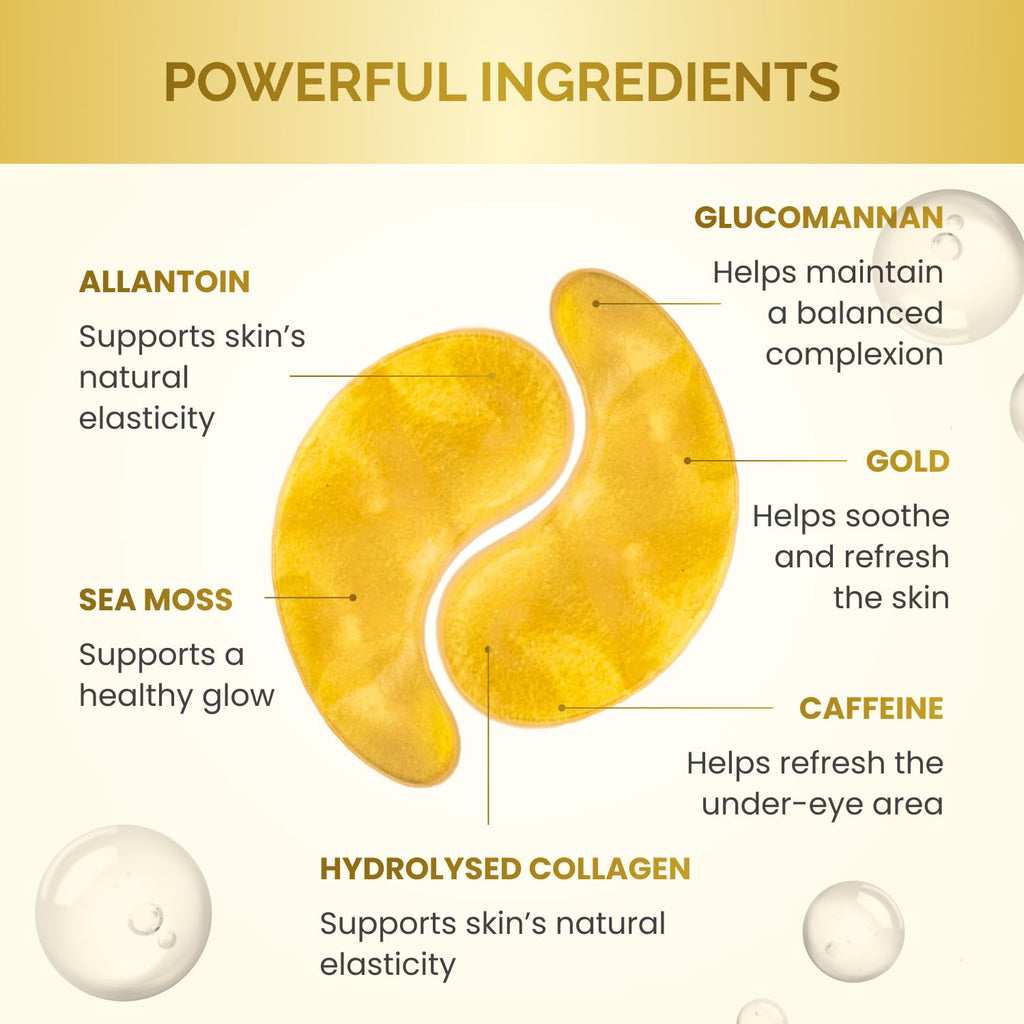 Close-up of Plantifique 24K gold under eye patch texture and serum