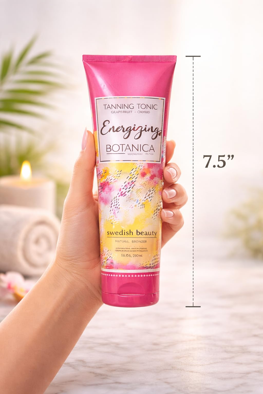 Swedish Beauty tanning lotion bottle back packaging details