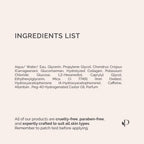 Back label of Plantifique eye patches detailing ingredients and directions