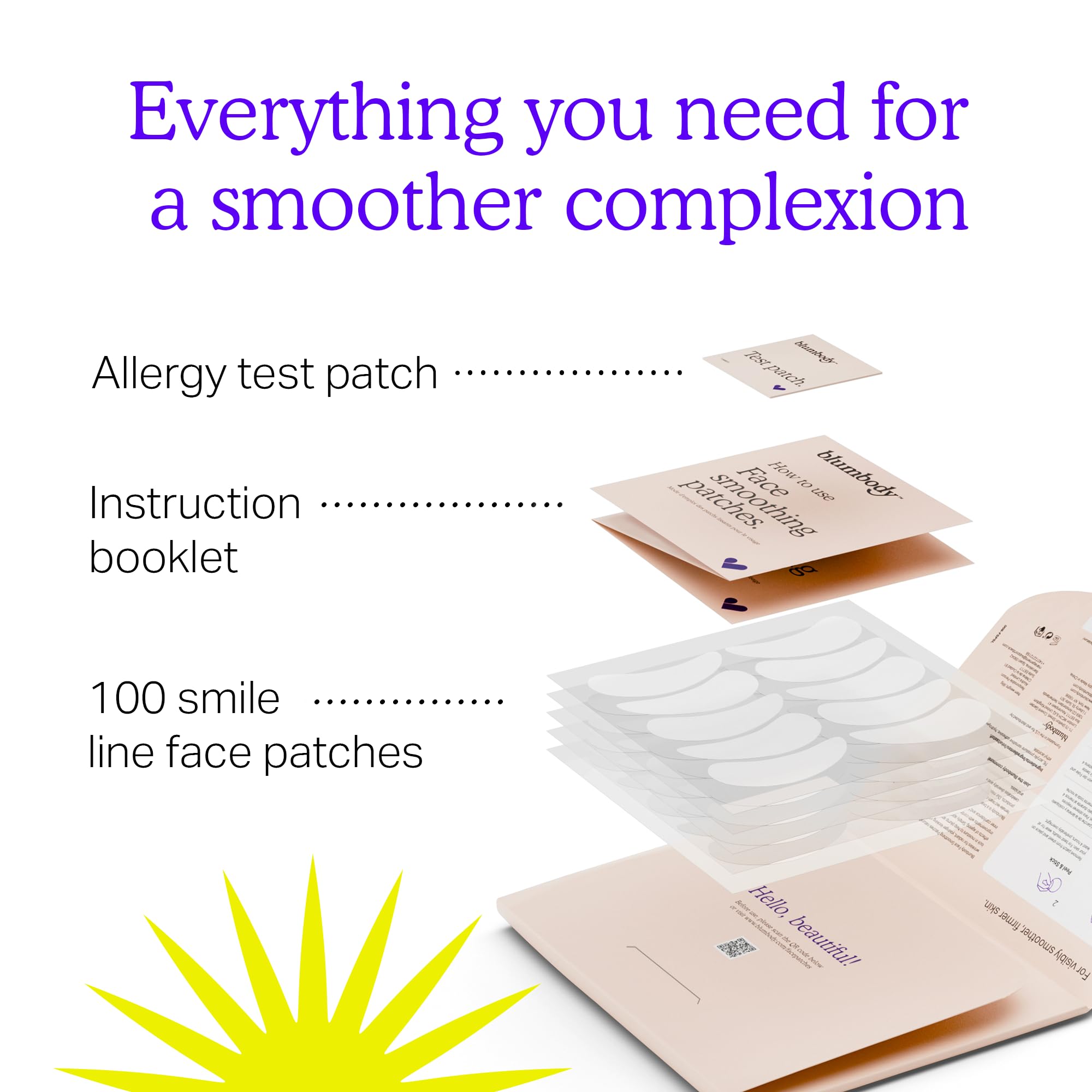 Hypoallergenic medical grade adhesive texture of BLUMBODY wrinkles remover strips
