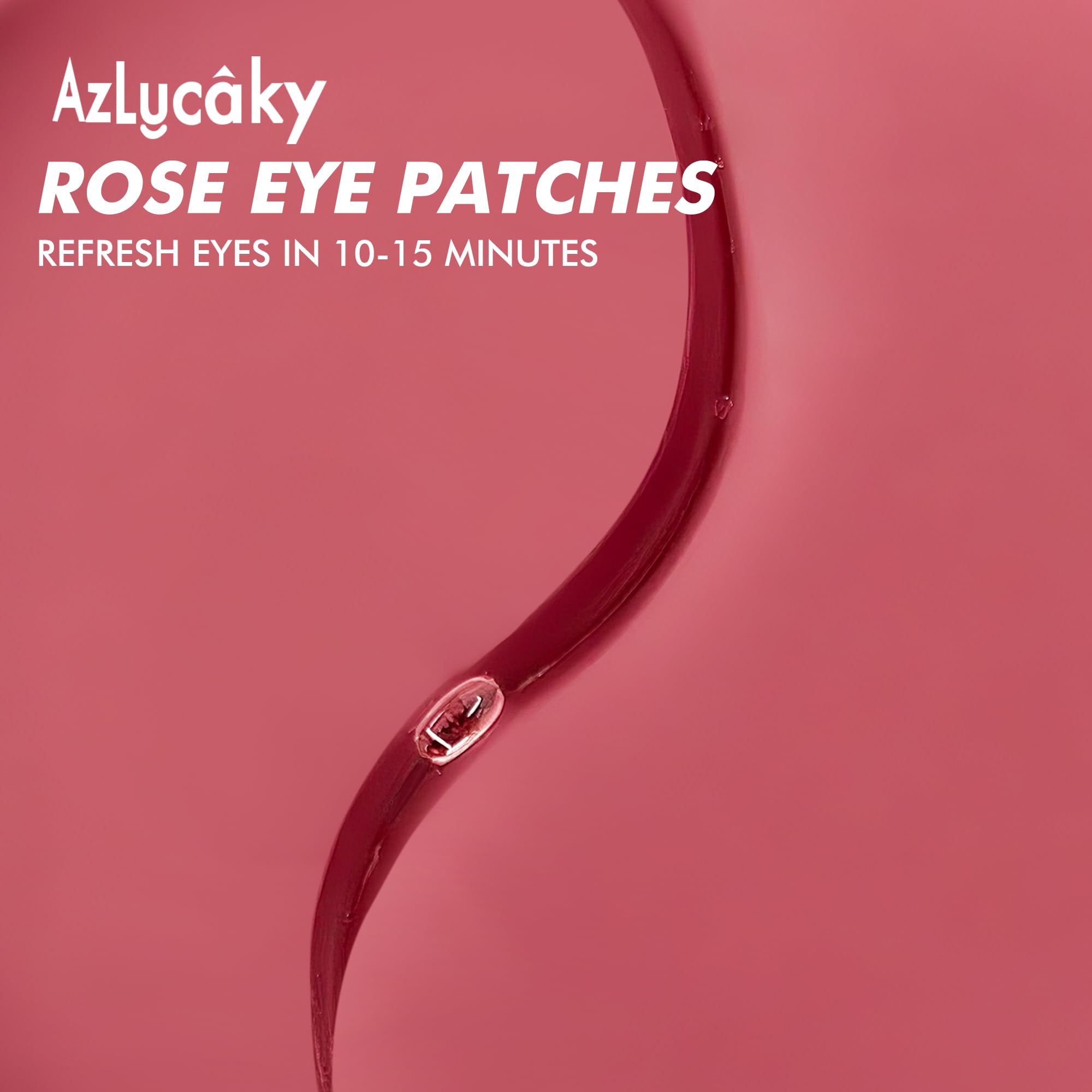 AzLucaky cooling pink eye masks being lifted with a hygienic white application spatula.