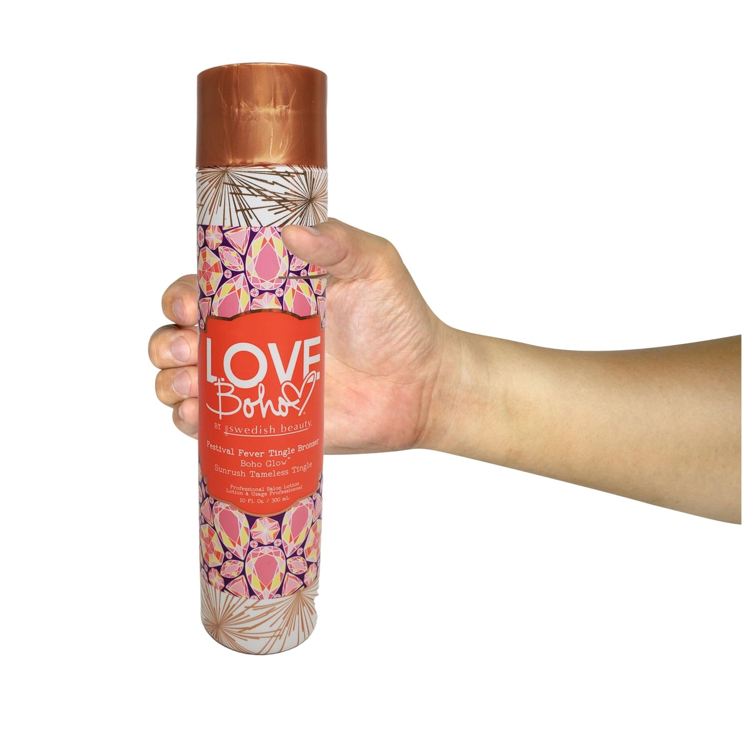 Authentic Swedish Beauty tanning lotion bottle side profile