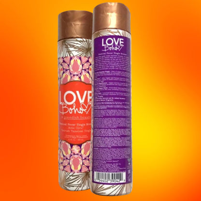 Swedish Beauty Love Boho tanning collection bottle display