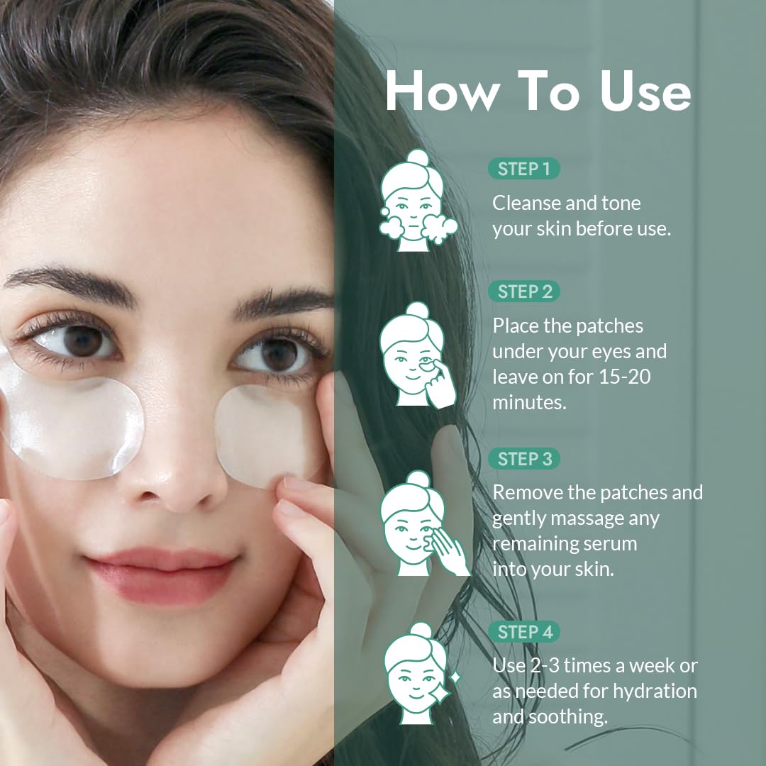 Before and after visualization of the hydrating and plumping effect of Mizon under eye treatment masks