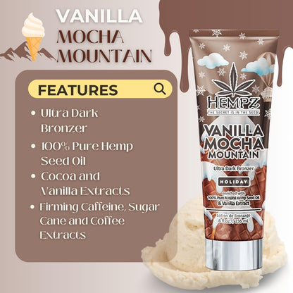 Back view of Hempz Vanilla Mocha Mountain bronzer bottle
