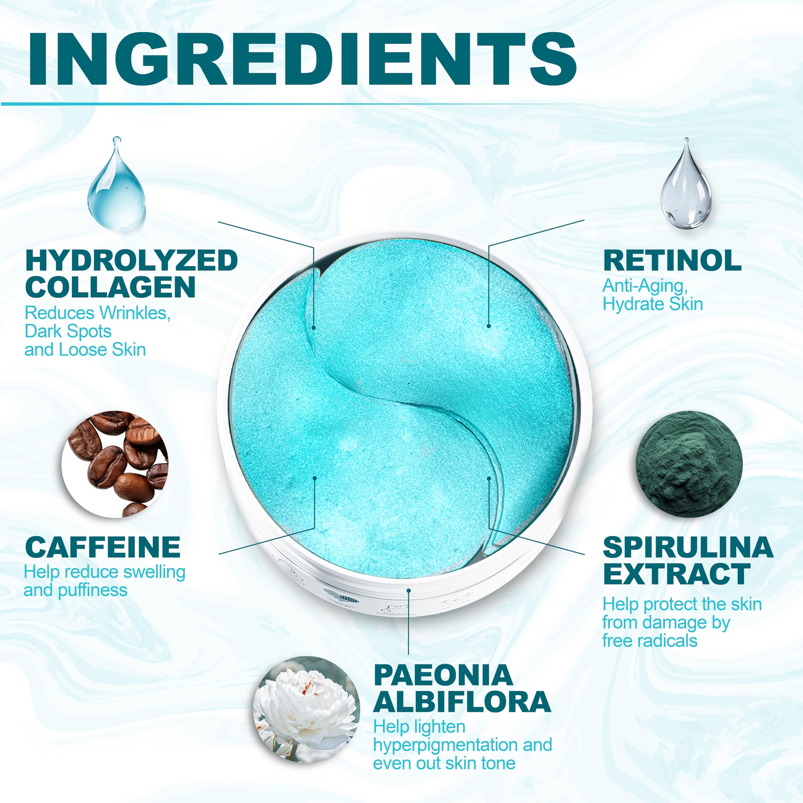 Arvesa anti aging moisturizer mask 60 gel pads showing texture and application shape.