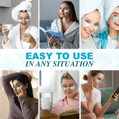 Arvesa under eye patches for men and women application process on cleansed skin.