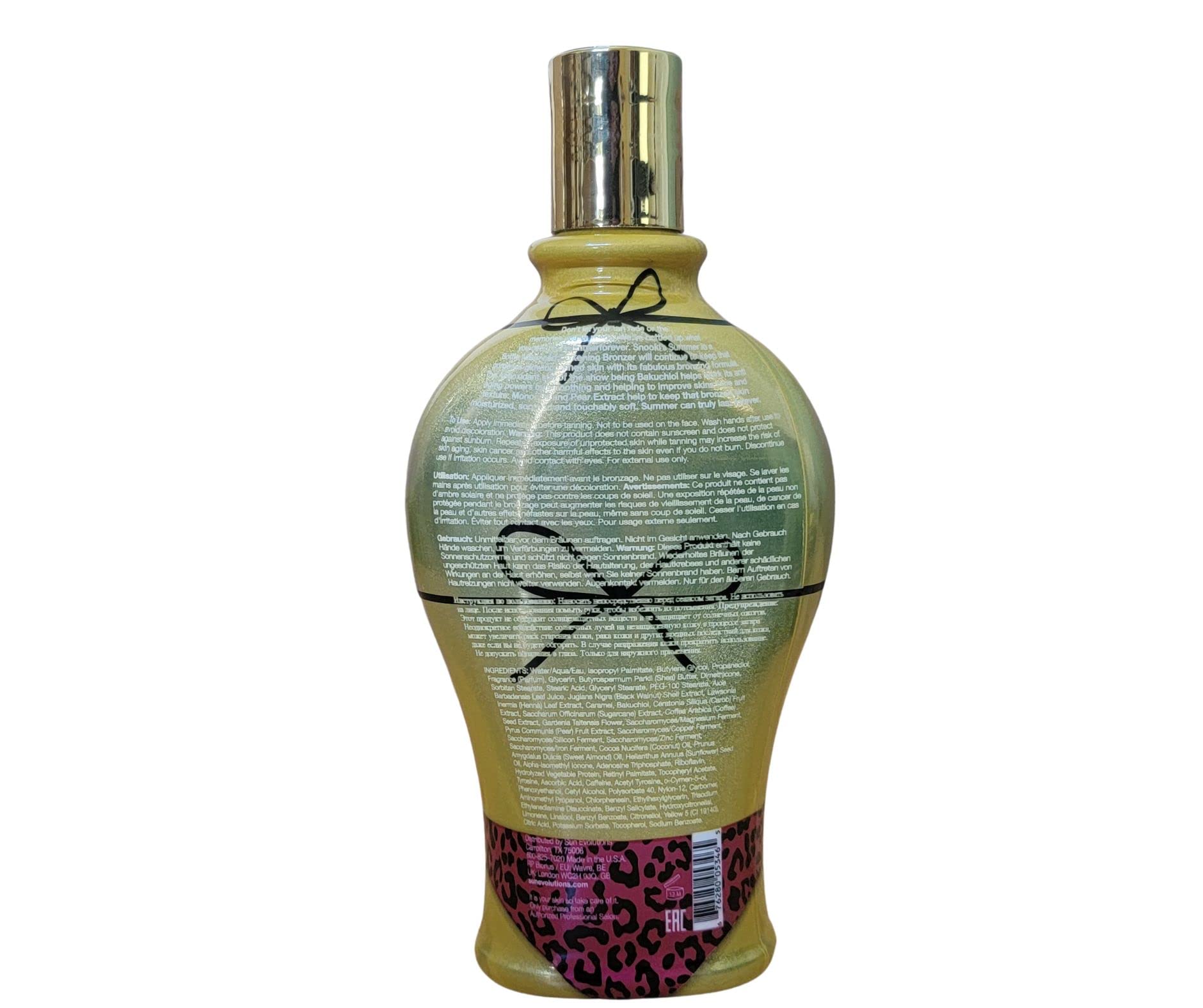 Close up of Snooki Summer In A Bottle bronzer bottle branding