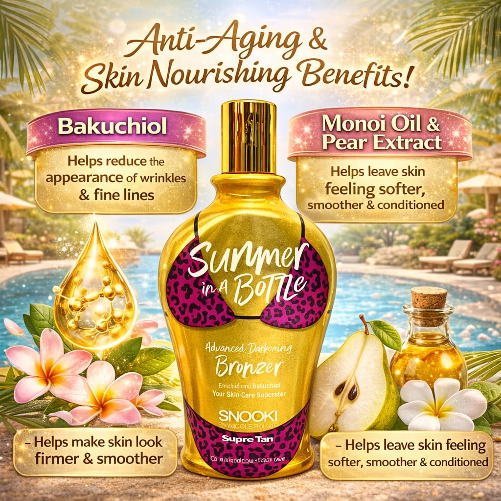 Brand logo and product name on Snooki Summer In A Bottle bronzer