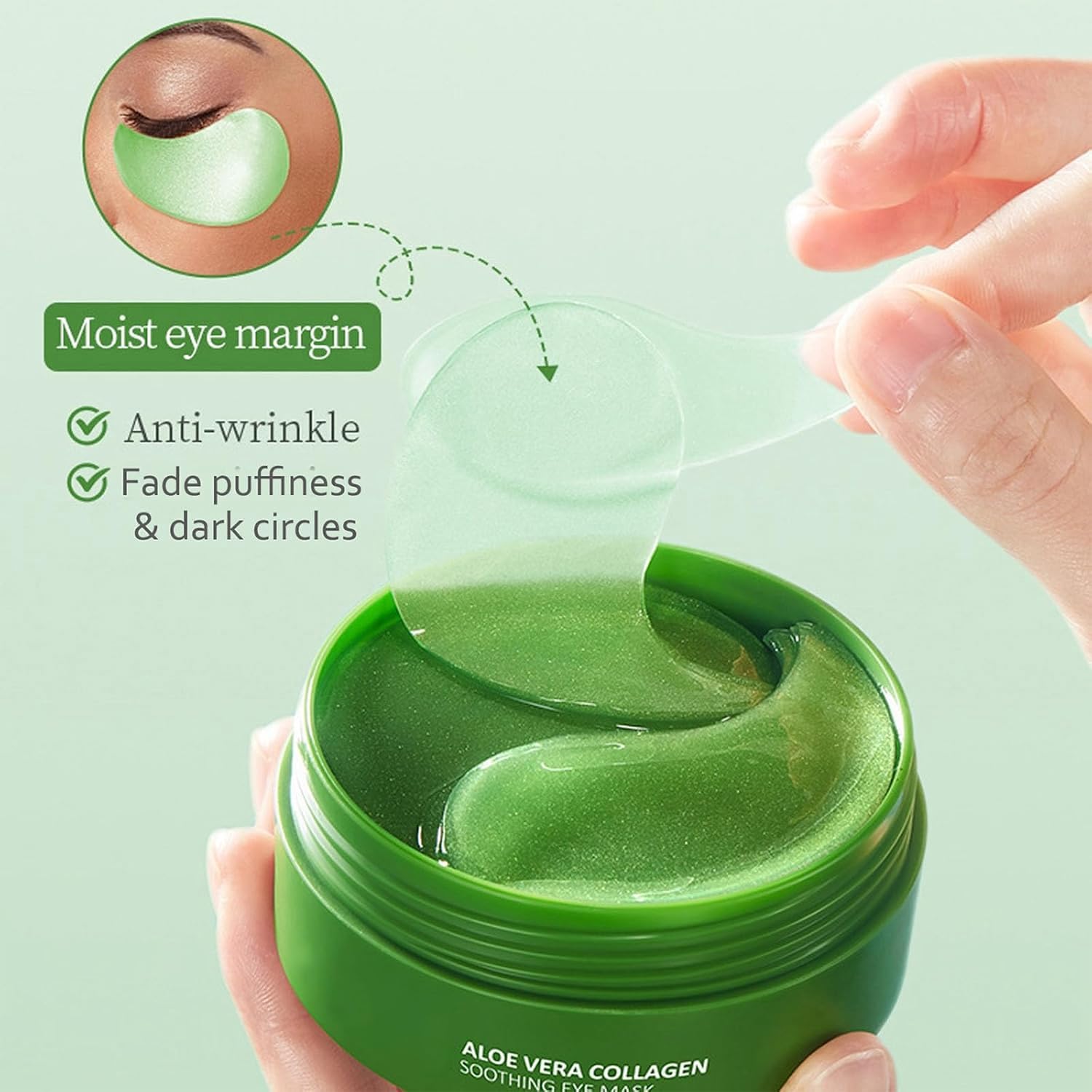 Eakroo hydrogel eye masks applied under the eyes for dark circles treatment
