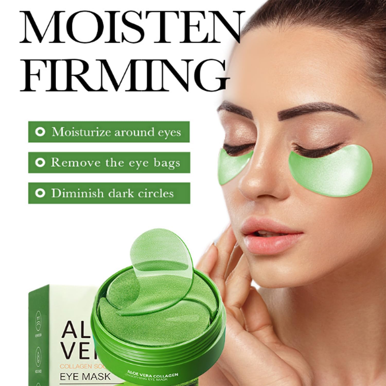 Close up of a single cooling hydrogel eye patch for puffiness reduction
