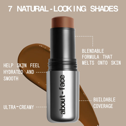 About-Face Beach Freak Bronzer Stick packaging showing brand logo