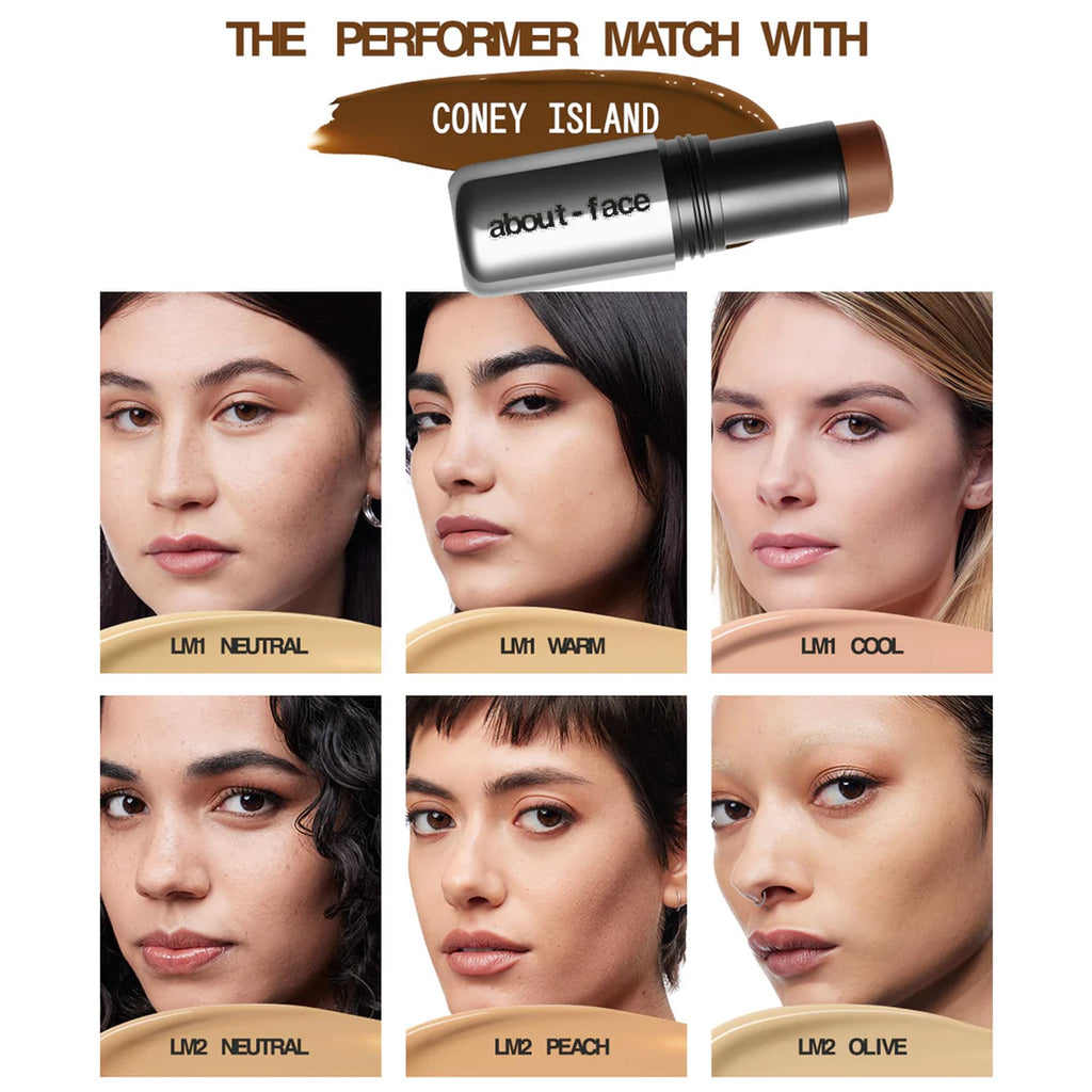 Swatch demonstration of About-Face Beach Freak Bronzer Stick Coney Island.