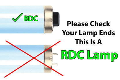 Replacement tanning bulbs with RDC connectors