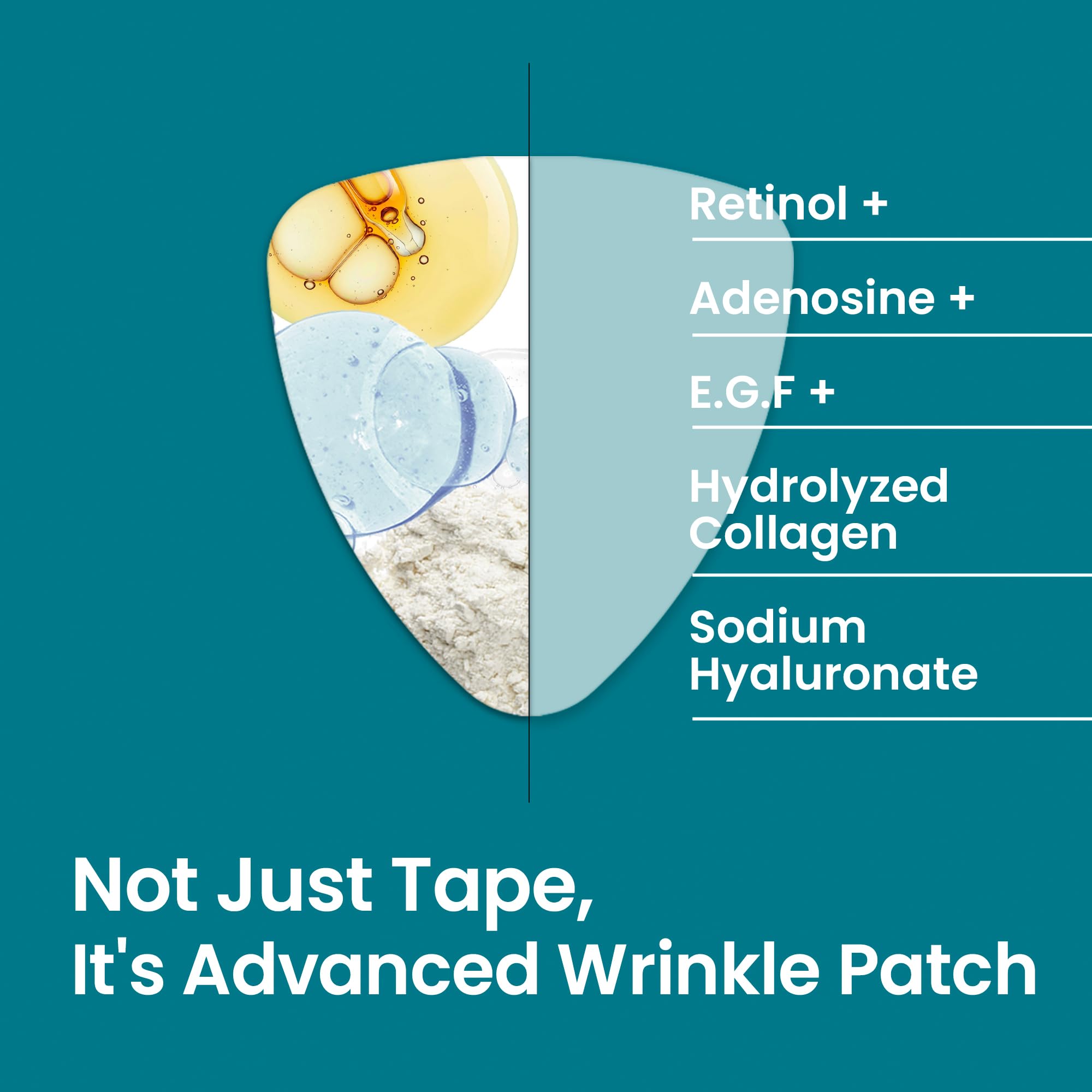 Close up of the transparent overnight face tape for smile lines showing its virtually invisible texture on skin.