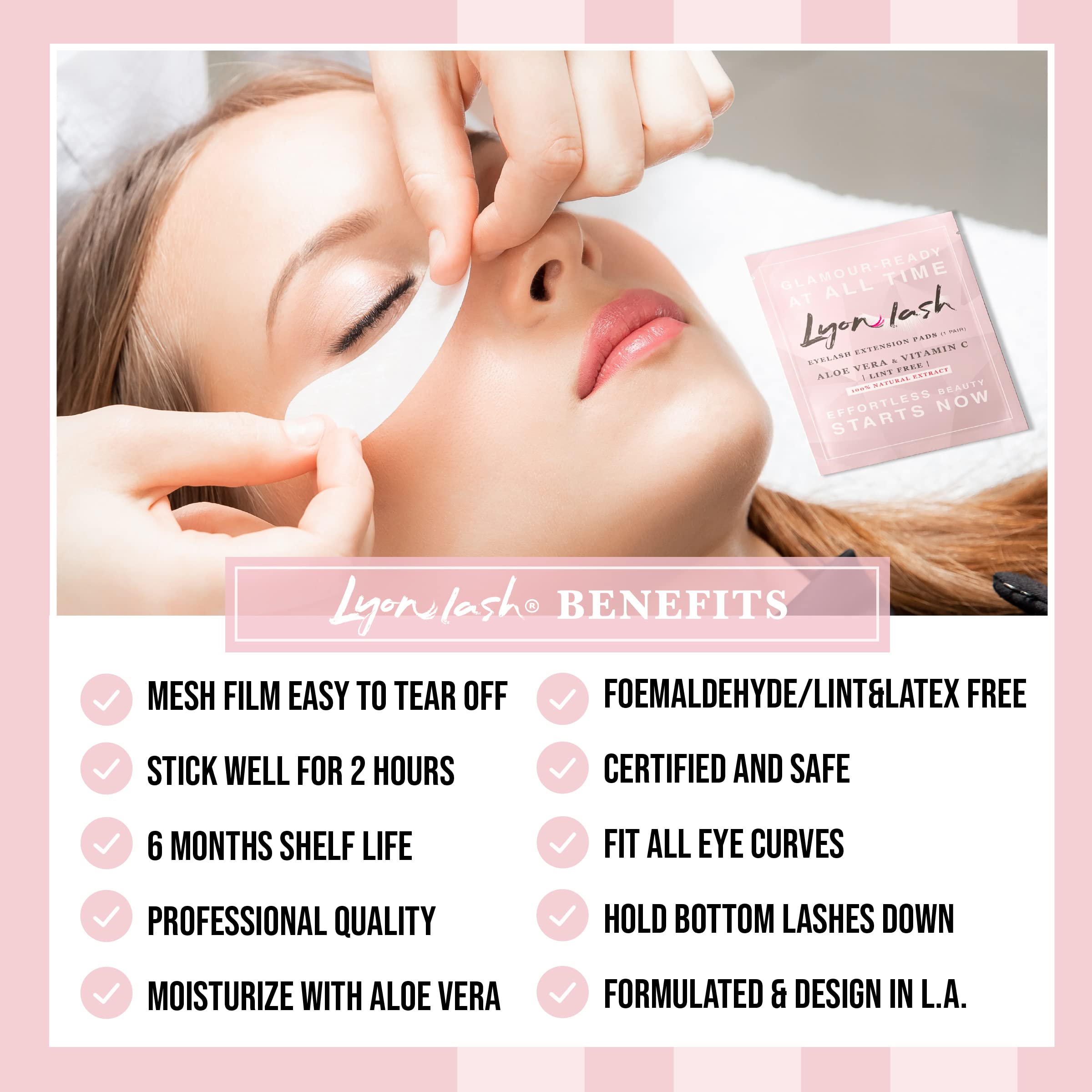 Lint-free hydrogel eye patches with aloe vera and vitamin c close up