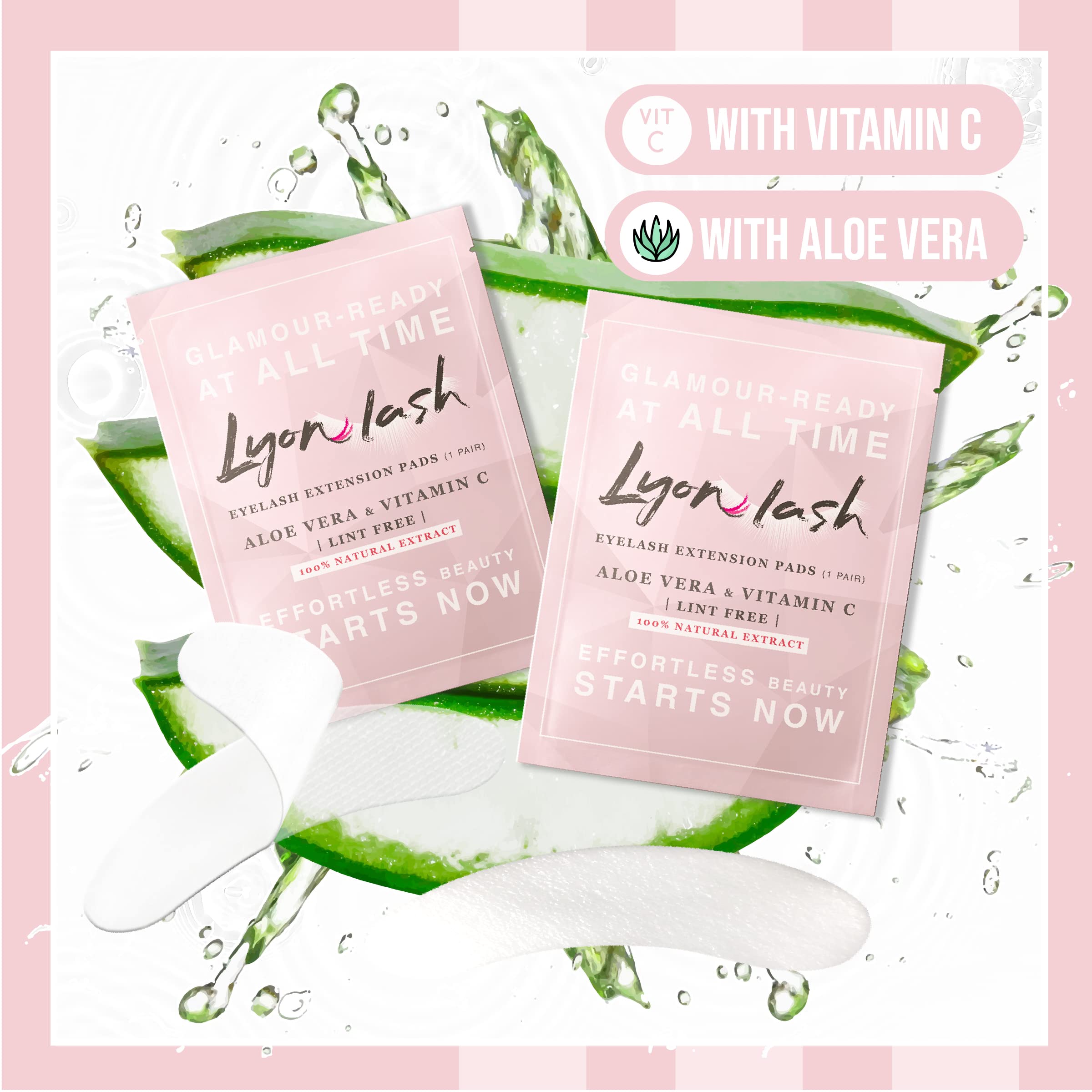 Individually wrapped Lyon Lash hydrogel patches for salon use