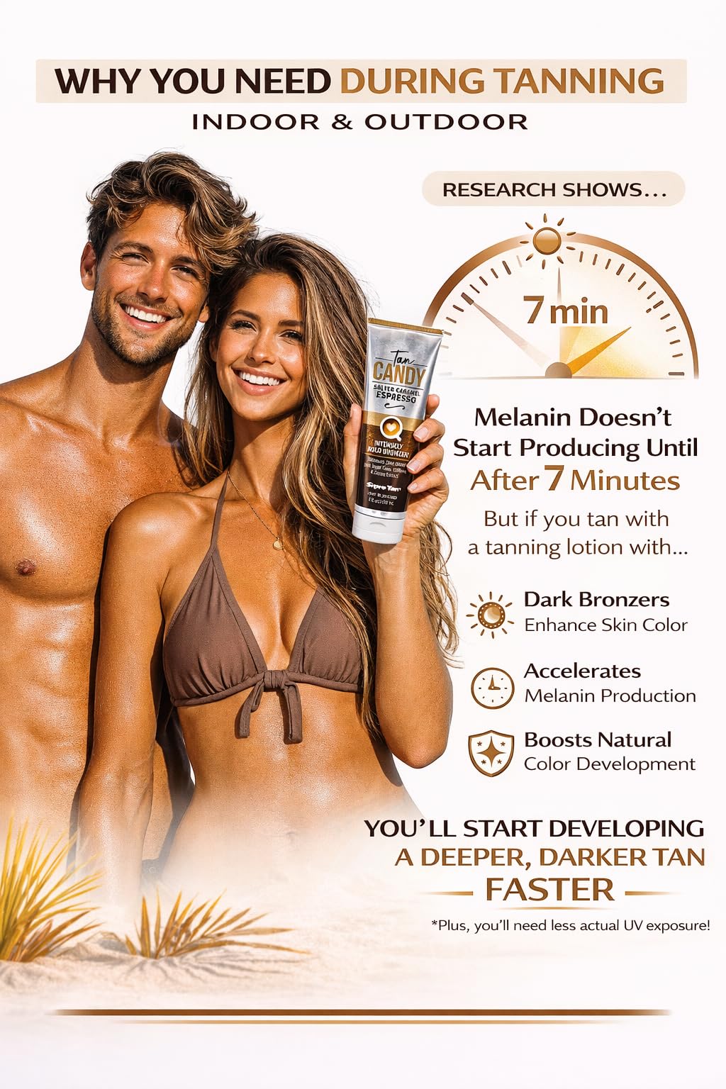 Supre Tan Candy Salted Caramel Espresso intense bronzer bottle side profile