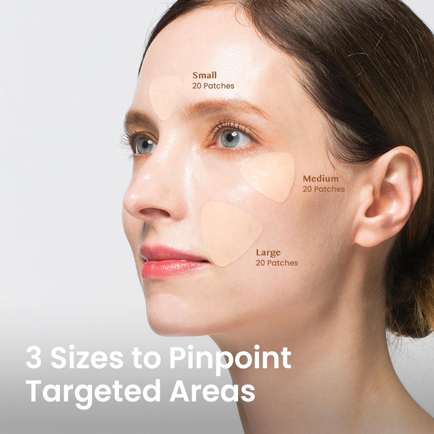 Invisible wrinkle patches set against a clean background illustrating the medical grade hydrocolloid material.