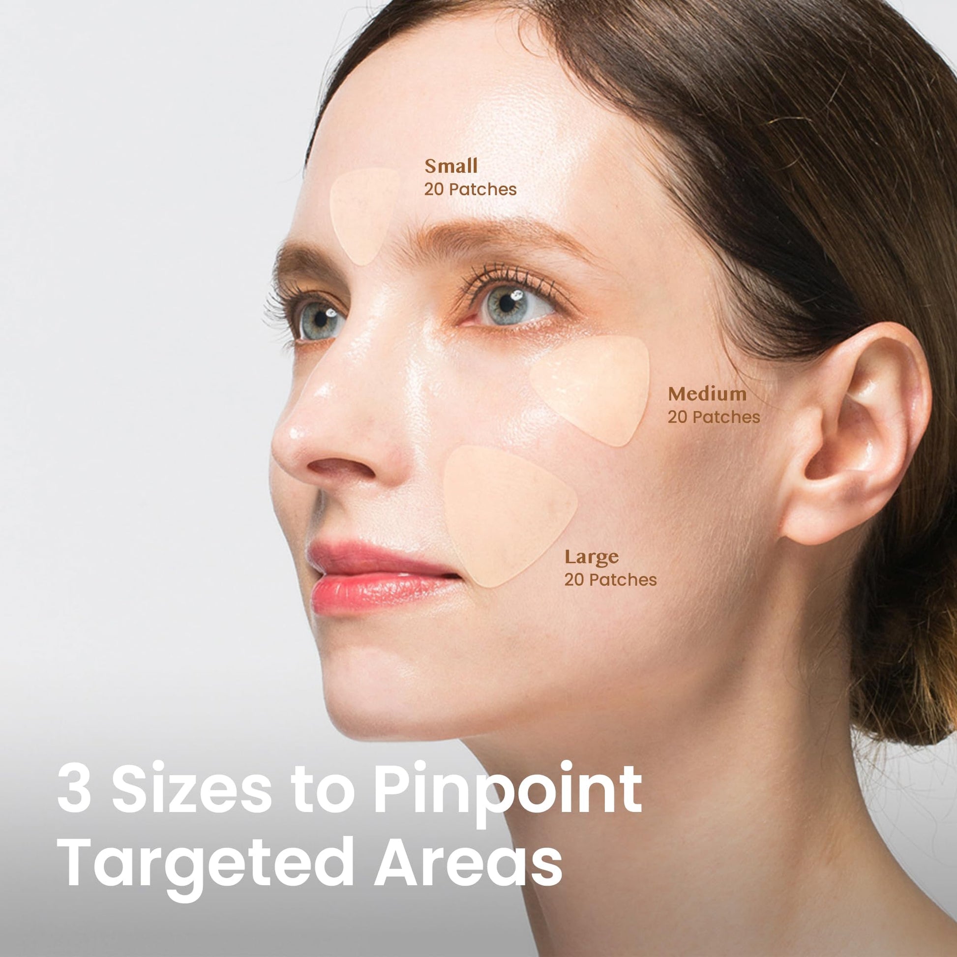 Invisible wrinkle patches set against a clean background illustrating the medical grade hydrocolloid material.