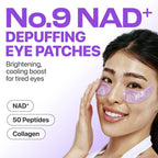 Neogenlab Numbuzin Number 9 NAD Plus Collagen Eye Masks open box container showing purple hydrogel patches