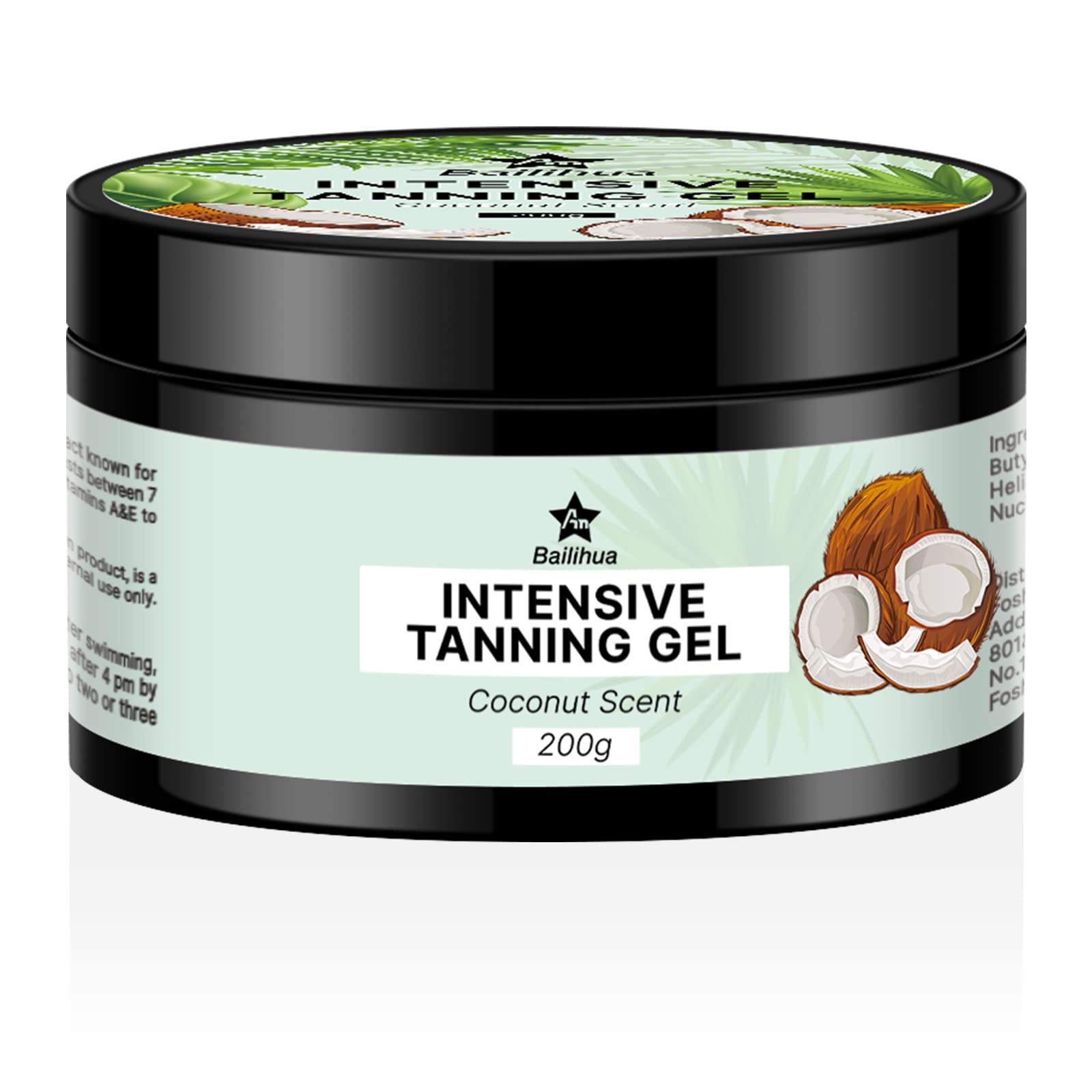 Side profile of An Bailihua 200g tanning gel container
