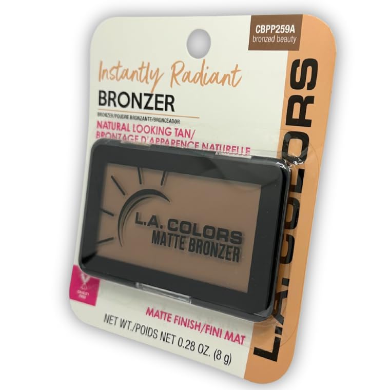 L.A. Colors Matte Bronzer powder open compact packaging