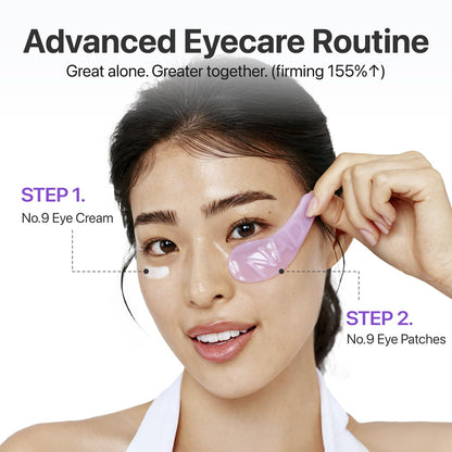 Applying the cooling caffeine and niacinamide eye patch onto smile lines