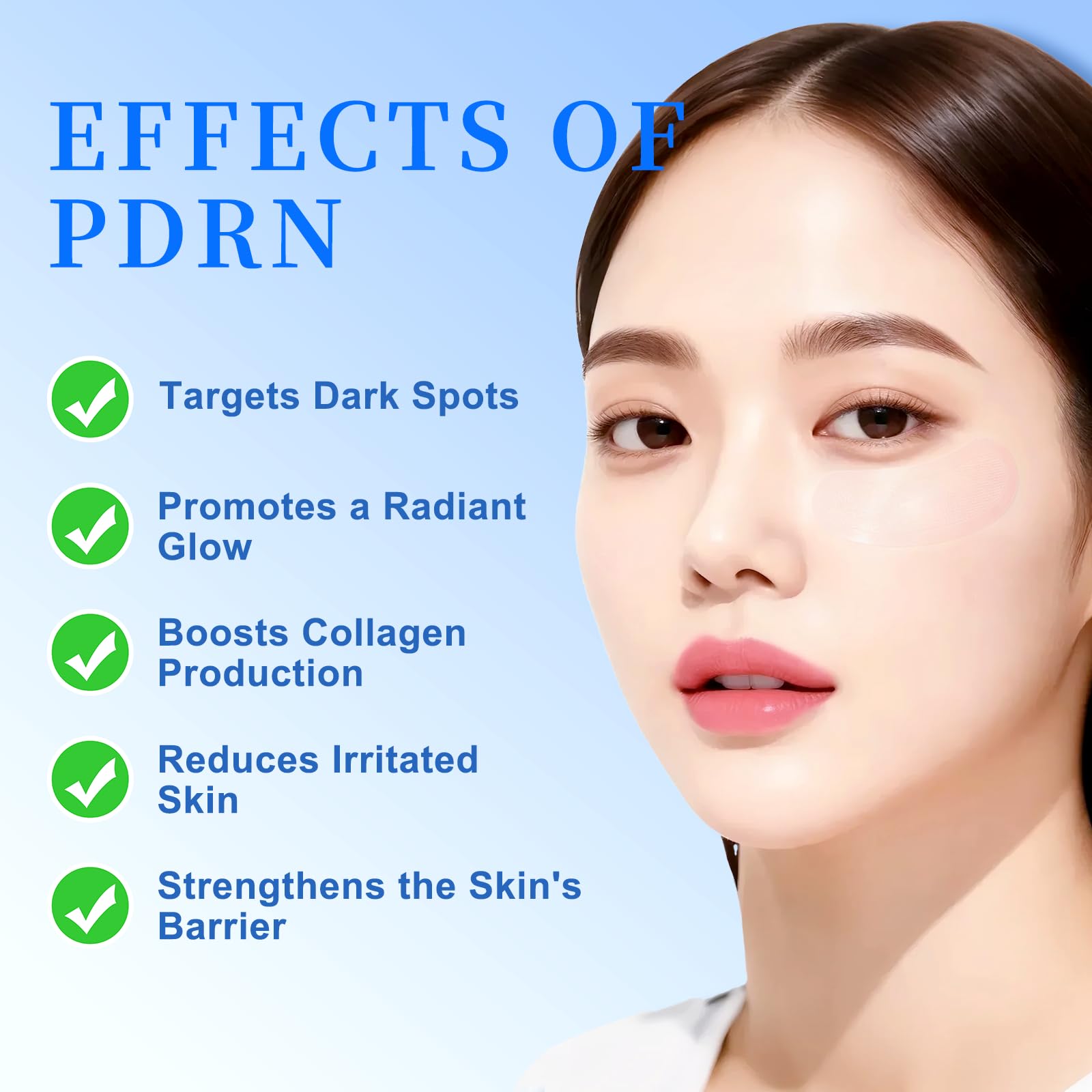 8 pairs packaging layout of Natener PDRN micro dart patches for puffy eye treatment.