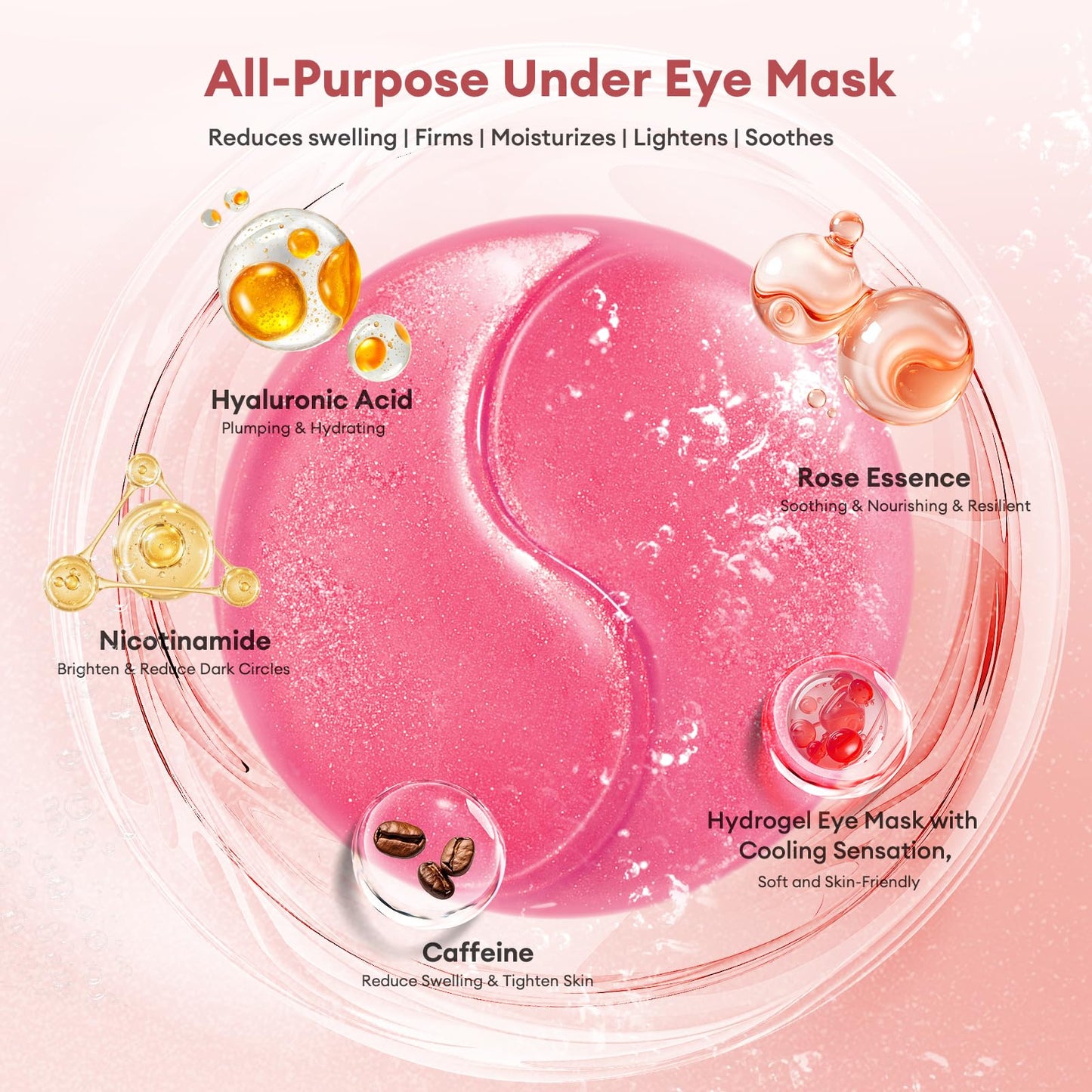 Under eye patches for dark circles and puffy eyes being applied to the face for skin hydration.