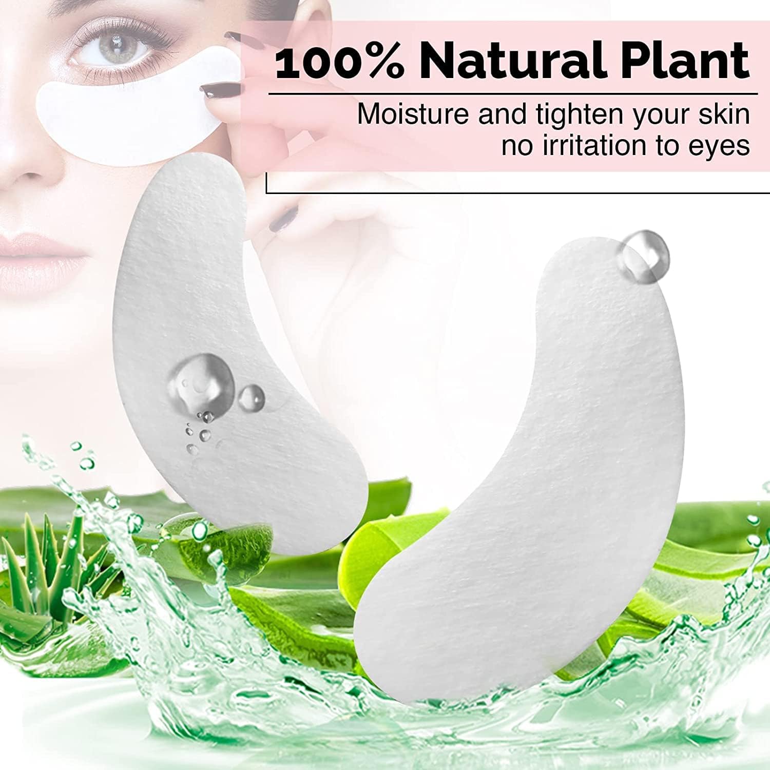 GreenLife hydrogel eye patches showing the curved flex-form design for professional lash isolation.
