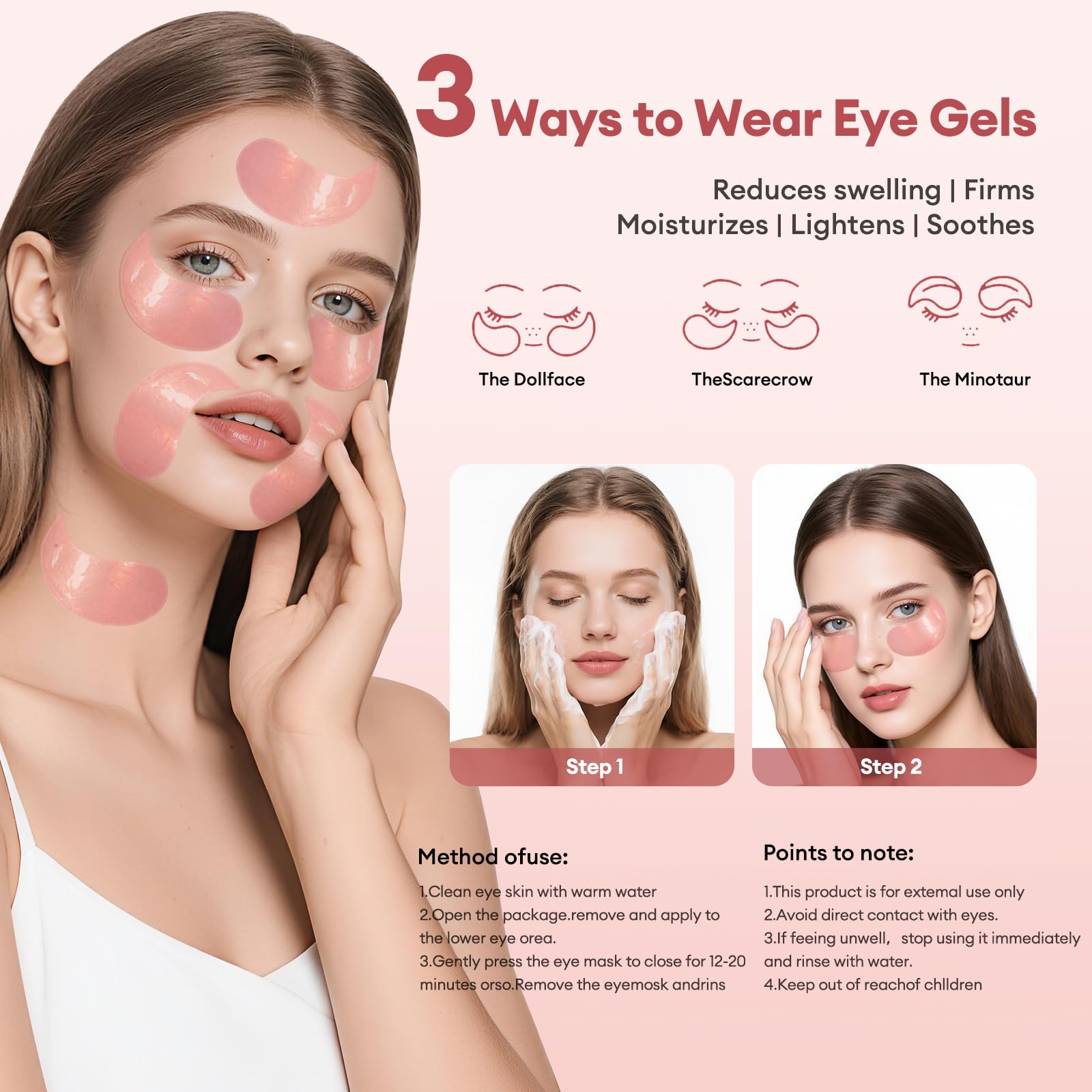 Premium cooling under eye gel patches for men and women skincare routine.