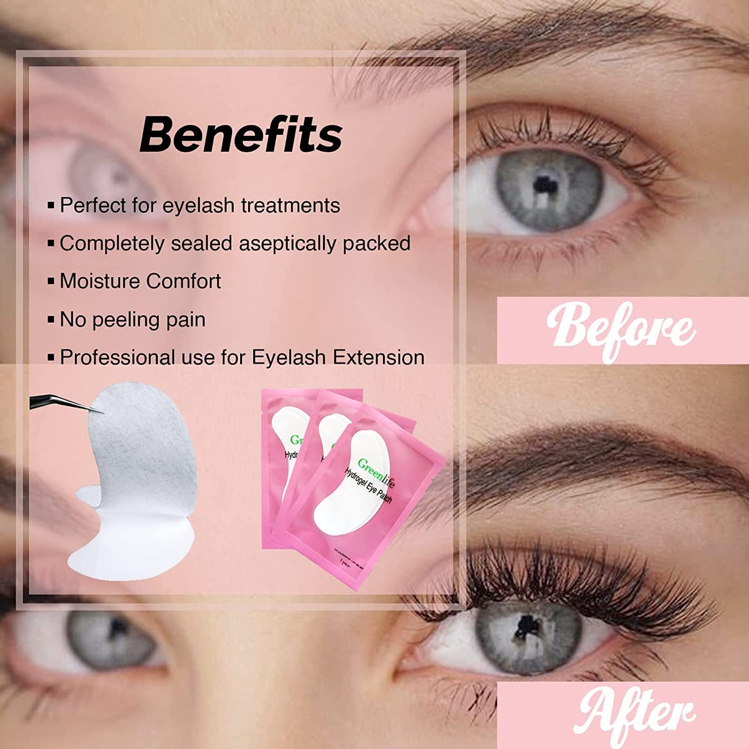 GreenLife latex-free under eye patches for cosmetic salon applications.