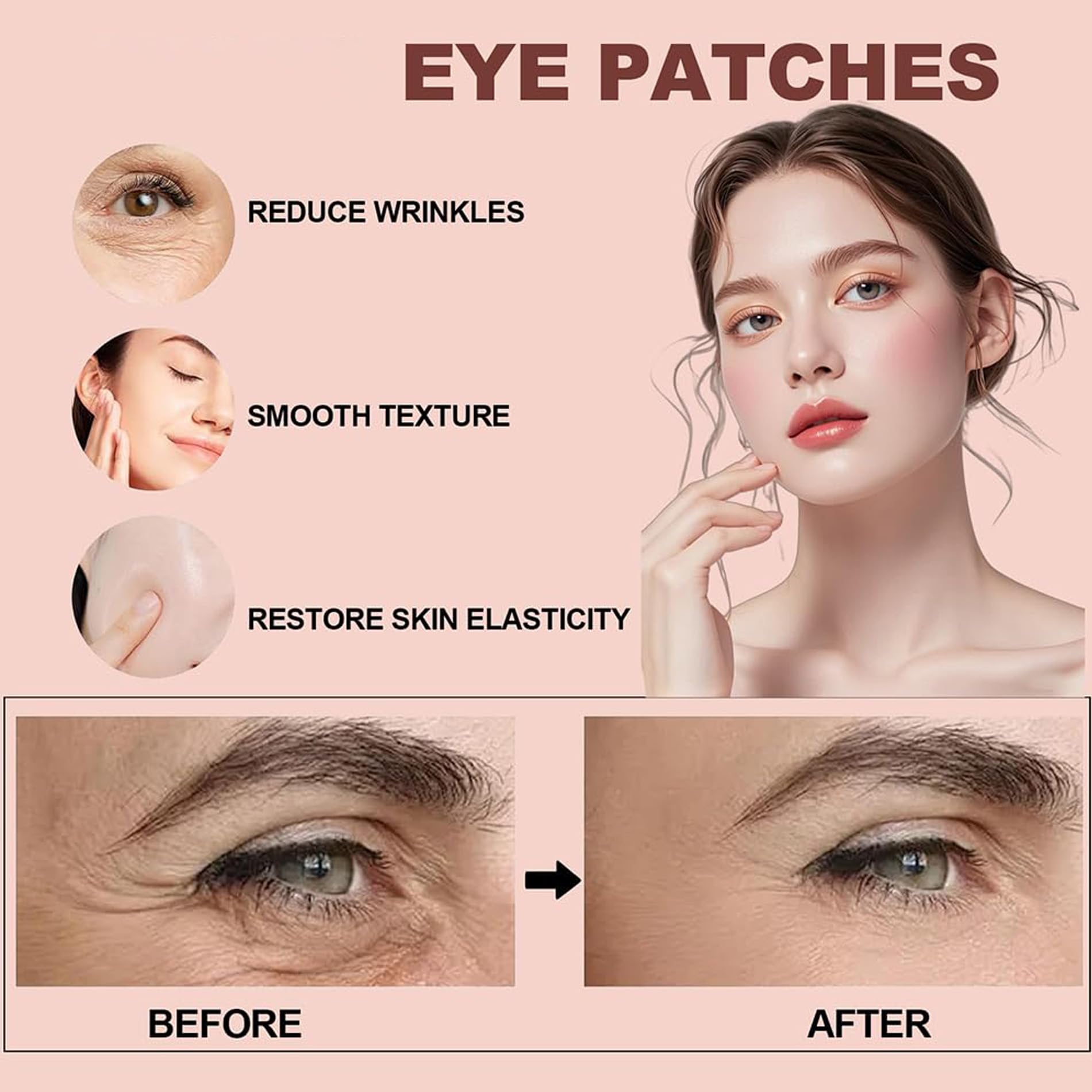 Novalift smile line patches applied to the side of the mouth for wrinkle care.
